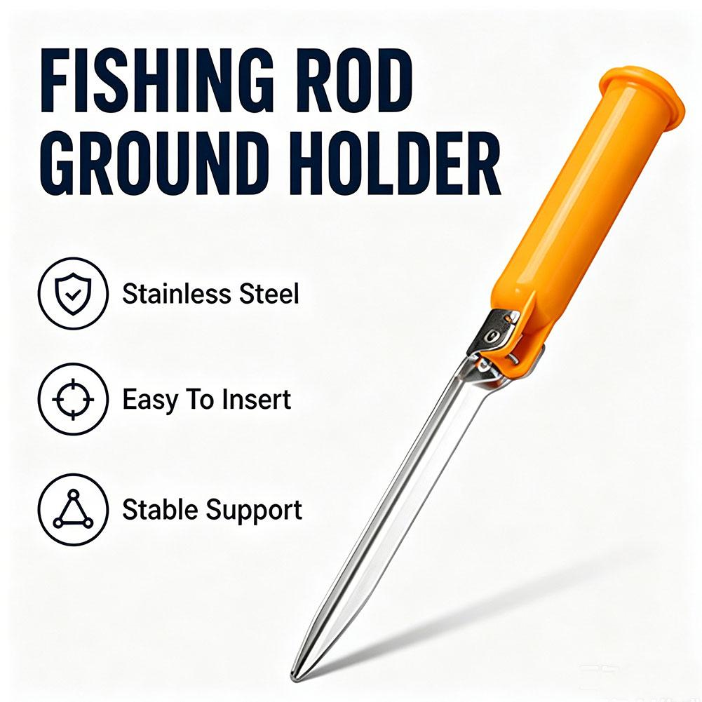 Fishing Rod Repair Kit - 多機能折りたたみ式サーフフィッシングロッドホルダー（収納蓋付き）-海釣り用ロッドグランドスパイク、ビーチフィッシング用コンパクトデザイン