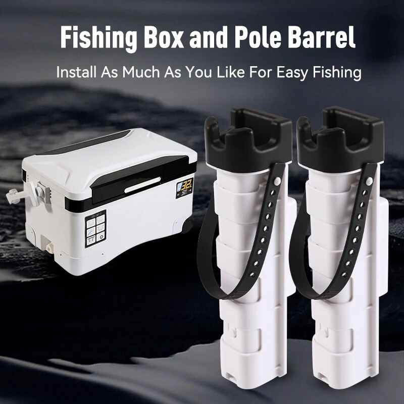 Fishing Rod Case - 釣り竿ホルダー釣りクーラーボックスタックルボックスボックスバレルホルダー取り外し可能なロッドブラケット調節可能なポールチューブスタンドスナップデザイン