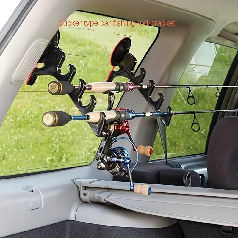 Fishing Rod Casting - 2個入り釣り竿ホルダー 車載用吸盤式 崖壁感知 海釣り竿収納装置 釣り具