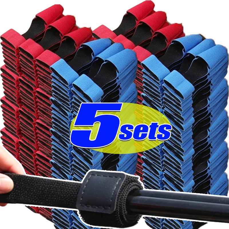 Fishing Rod Repair Kit - 釣り竿先端保護カバー 伸縮性ロッドベルトストラップ プロテクターキャップスリーブキット アウトドア ルアーキャスティング スピニングフィッシングポール用
