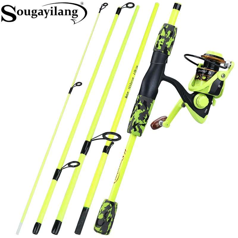 Sougayilang ポータブル 5 セクション レッド/ - Fishing Rod Combo のレビューと価格