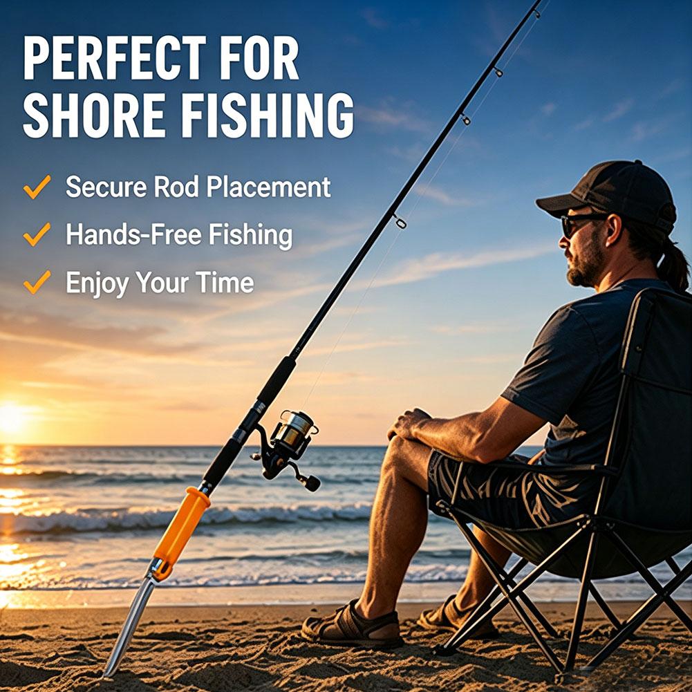 携帯用海釣り竿ホルダー、地面に挿せるスタンド、耐久性のある金 - Fishing Rod Rack のレビューと価格